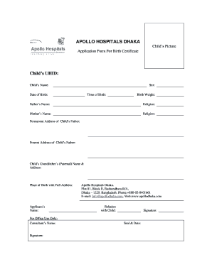 Hospital Birth Certificate Format PDF