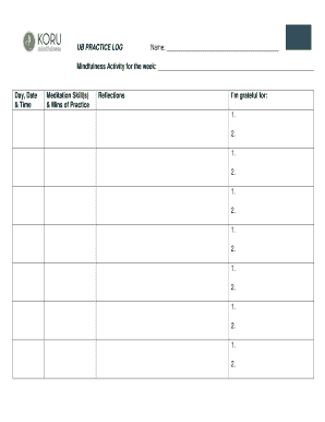 Practice Log  Form