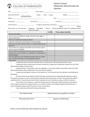  Injection Consent Form Template 2014-2024