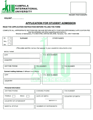 Kiu Online Application  Form