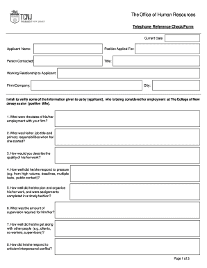 The Office of Human Resources Hrtcnjedu  Form