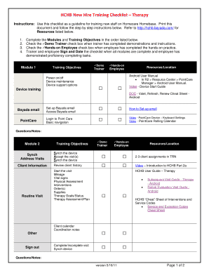 Homecare Homebase Cheat Sheet  Form