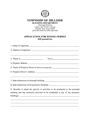 Hillside Nj Building Department  Form