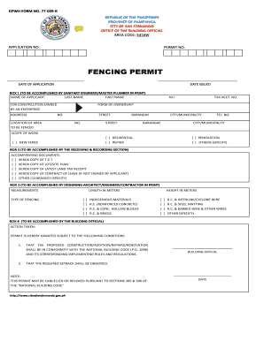 FENCING PERMIT San Fernando Pampanga Cityofsanfernando Gov  Form