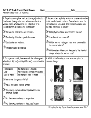 8th Grade Science Staar Review Worksheets PDF  Form