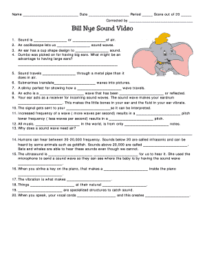 Bill Nye Sound Worksheet Answers  Form