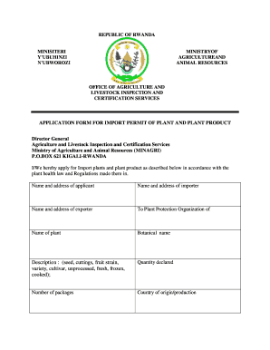 APPLICATION FORM for IMPORT PERMIT of PLANT and PLANT Minagri Gov