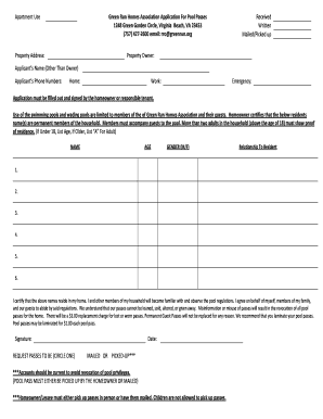 Green Run Hoa  Form