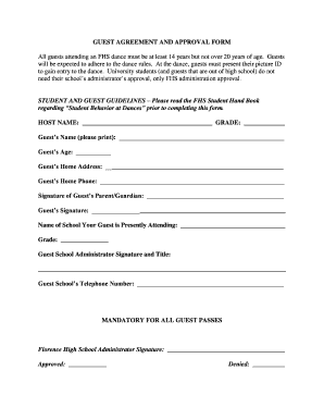 Guest Approval Form for High School Dances Myflorence