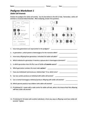 Sickle Cell Anemia Pedigree Worksheet Answers  Form
