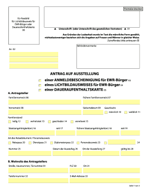 Anmeldebescheinigung  Form