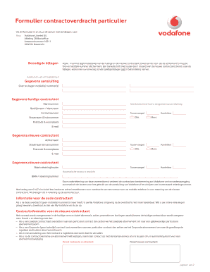 Vodafone Contract  Form