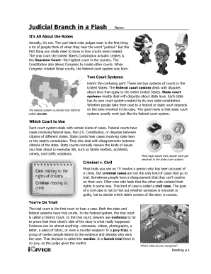 Judicial Branch in a Flash Worksheet Answers  Form