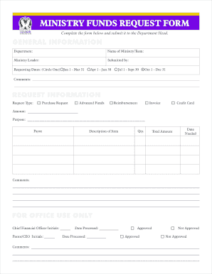 Church Funds Request Form