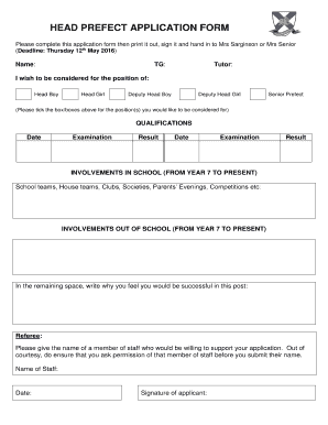 Prefect Application Form Sinhala