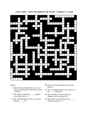 God&#039;s Revelation to the World Chapter 6 Crossword Puzzle Answers  Form