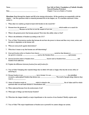 Your Life in Christ Chapter 3 Directed Reading Worksheet  Form