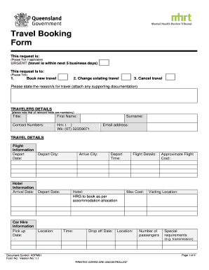 Travel Booking Form