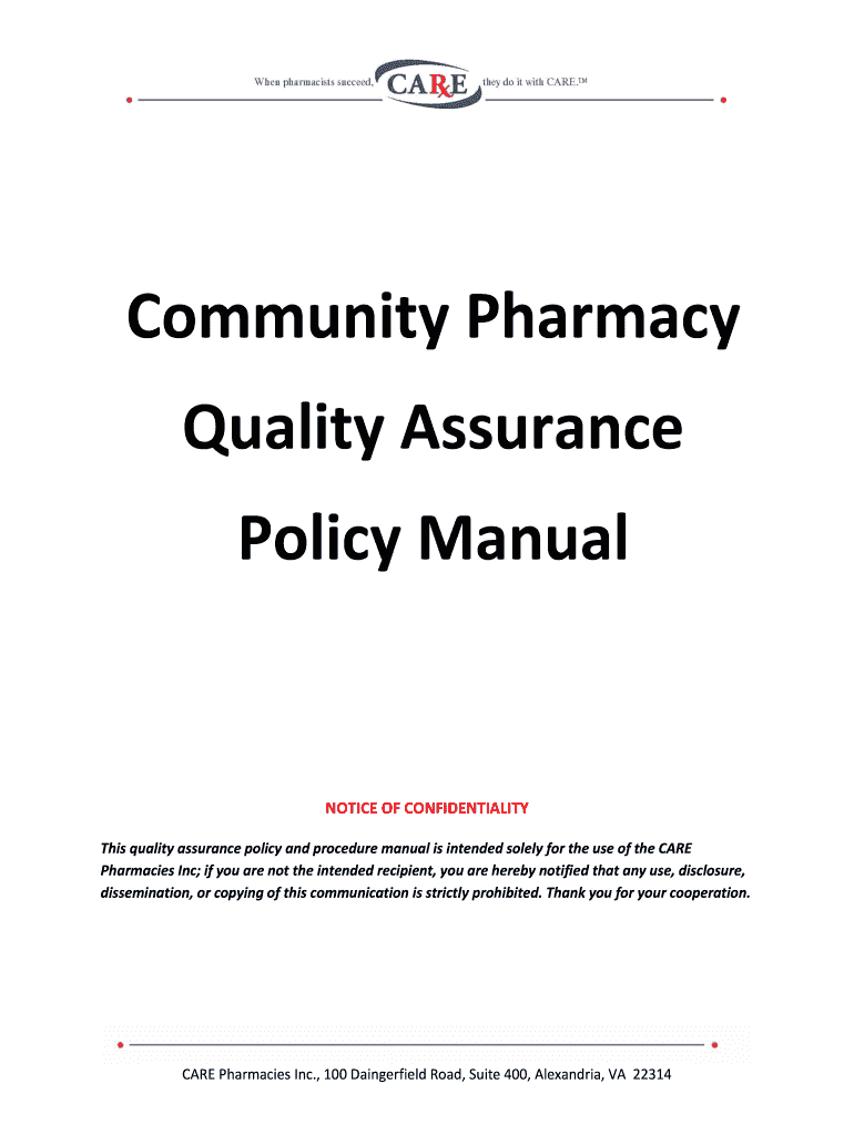 Pharmacy Policy and Procedure Sample  Form