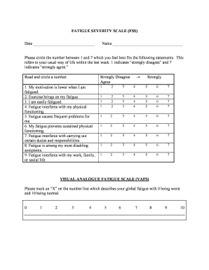 Fatigue Severity Scale  Form