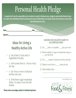 Fitness Pledge  Form