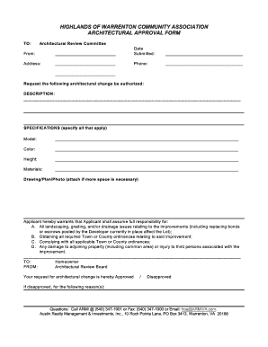  Hoa Approval Form 2012