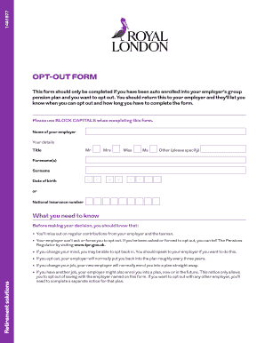  Royal London Opt Out Form 2014