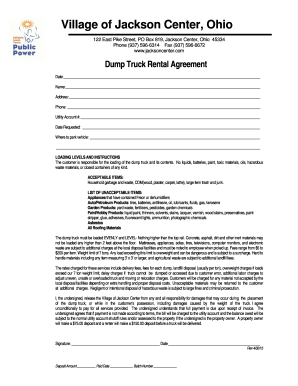 Dump Truck Lease Agreement  Form