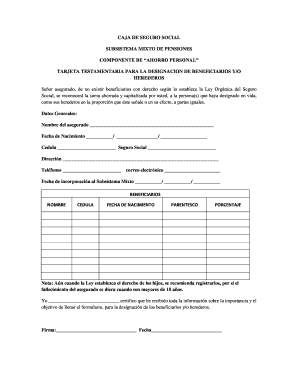 CAJA DE SEGURO SOCIAL SUBSISTEMA MIXTO DE PENSIONES Panam Css Gob  Form