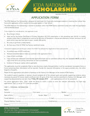 Ktda Scholarship Application Form