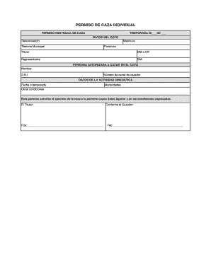 Permiso De Caza Individual  Form