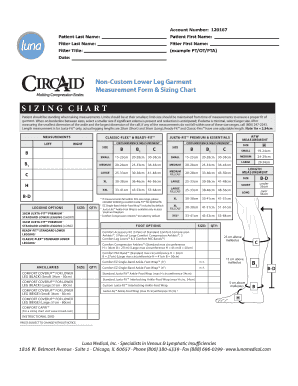 Circaid Measurement Form