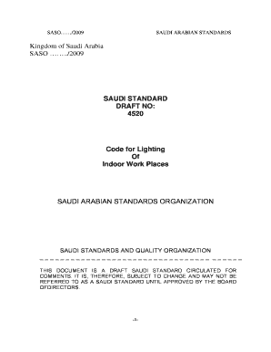 SAUDI STANDARD DRAFT NO 4520 Code for Lighting of Indoor  Form