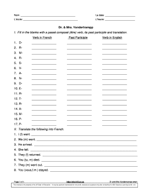Dr Mrs Vandertramp Worksheet PDF  Form