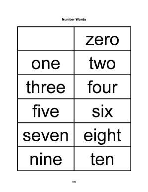 Number Words  Form