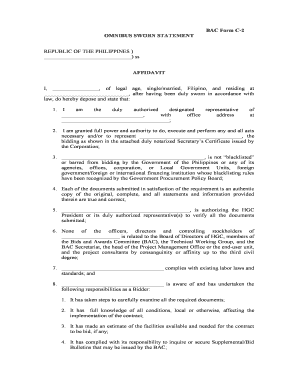 Omnibus Sworn Statement  Form