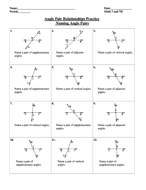 Angle Pair Relationships  Form