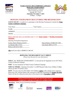 Bowling Sign Up Sheet  Form