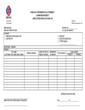 Sbma ID Online Application  Form