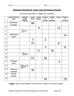 Ion Practice Sheet  Form