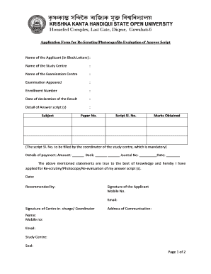 Kkhsou Recheck Form