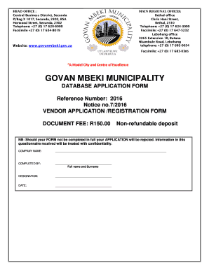 Govan Mbeki Municipality Application Form