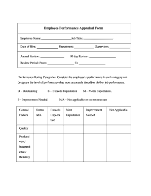 Staff Appraisal Example  Form