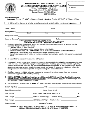 Addison County Fair  Form