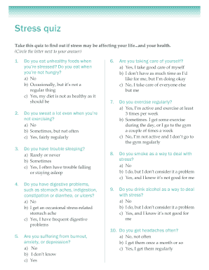 Stress Quiz  Form