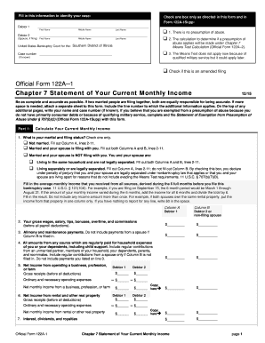 Official Form 122A 1 United States Bankruptcy Court Ilsb Uscourts