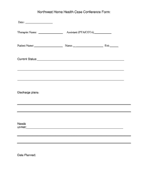 Home Health Case Conference Templates  Form