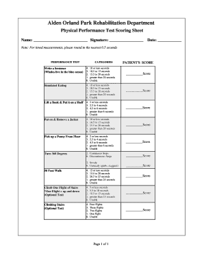 Physical Performance Test PDF