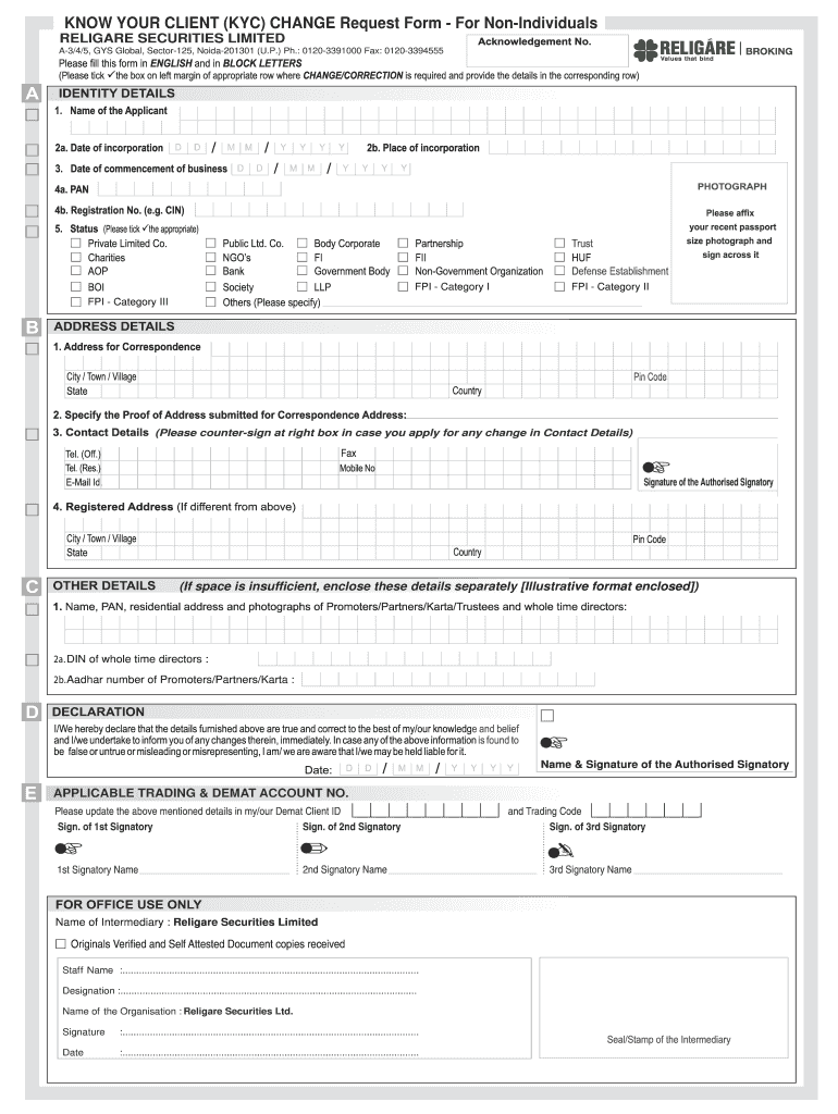 Ndml Kra Kyc Form