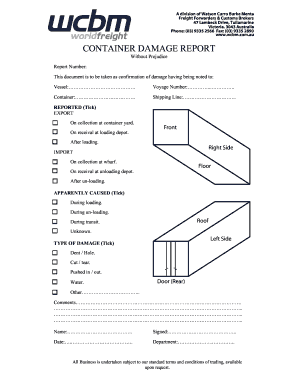 Container Damage Report PDF  Form